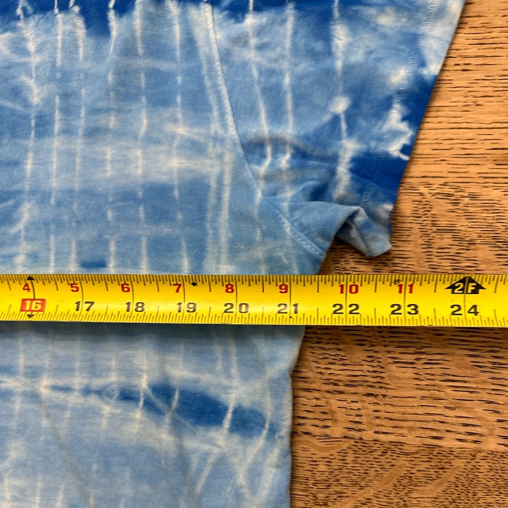 Neema Blue White Tie Dye Short Sleeve T Shirt Cropped Large - Picture 10 of 15